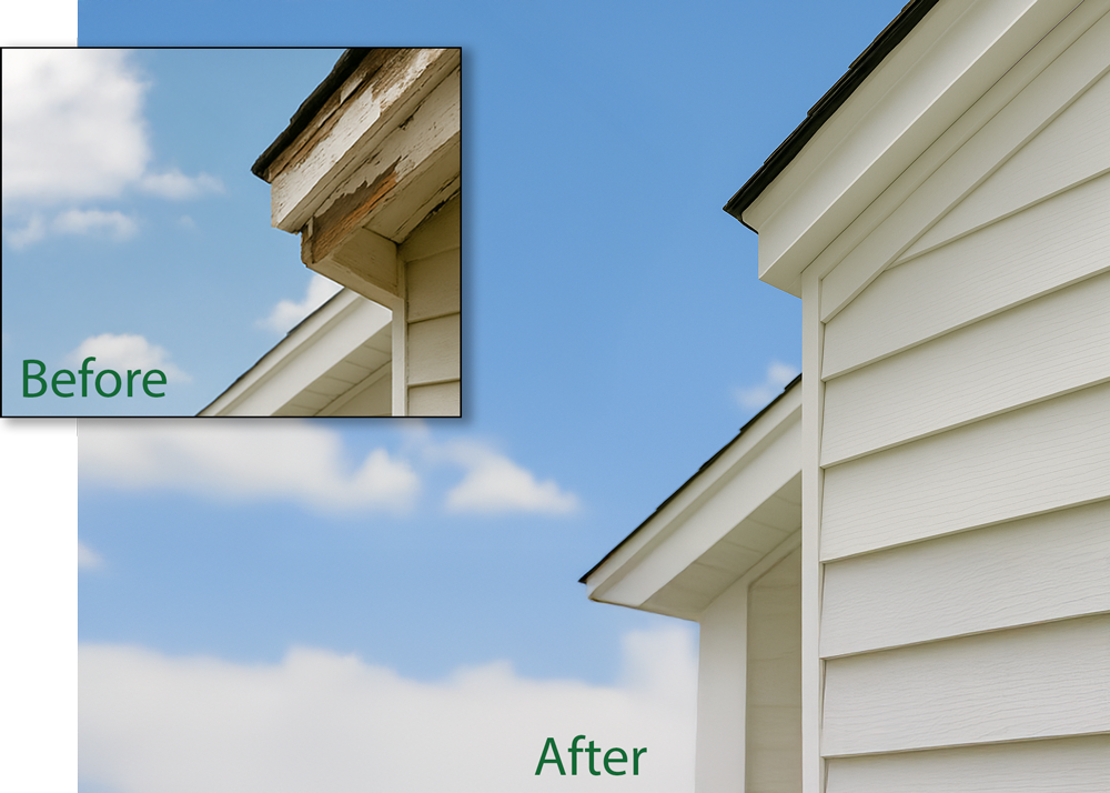 Bridger Design + Build - Fascia and Trim - Before and After